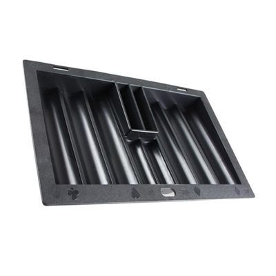 SUPVOX Table Chip Tray Family Games Trays Small Serving Tray Poker Chip Holder Poker Table Chips Holder Removable Chip Poker Tray Poker Chips Compartments Dealer Style Black Plastic