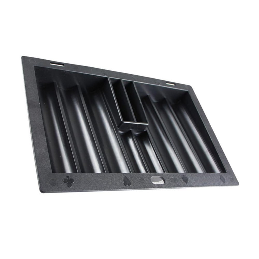 SUPVOX Table Chip Tray Family Games Trays Small Serving Tray Poker Chip Holder Poker Table Chips Holder Removable Chip Poker Tray Poker Chips Compartments Dealer Style Black Plastic