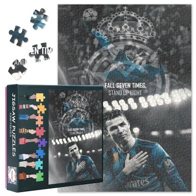 1000 Piece Cristiano Ronaldo Jigsaw Puzzle Dynamic Football Action Shot, Premium Paper Sports Memorabilia Collectible for Adults & Soccer Fans, Challenging Soccer Player Artwork, 27.5x19.7 Inch