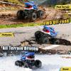BOBXIN Amphibious Remote Control Shark Monster Truck Squirt Water,4WD All-Terrain Off-Road 2.4Ghz Waterproof RC Car Pool Water Toys for Kids Age 6+ Blue view 3