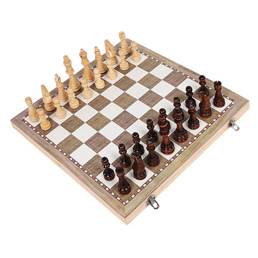 DECHOUS Natural Wood Chess International Chess Board Game Folding for Easy Storage Great for Boys and Girls Adults
