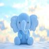 1000 Piece Adult Jigsaw Puzzle, Small Blue Elephant, Small Fresh Animal Lover's Gift view 1