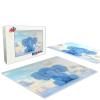 1000 Piece Adult Jigsaw Puzzle, Small Blue Elephant, Small Fresh Animal Lover's Gift view 3