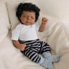 Angelbaby Real Life Baby Black Boy Reborn Doll,19 Inch Realistic Sleeping Newborn African American Doll Silicone Full Body Washable Biracial Poseable Babies with Brown Skin Child Dolls Toys view 4