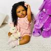 24 Inches Cute Realistic Reborn Toddler Doll Black Girl Newborn Lifelike Baby Dolls with Soft Body and Clothes Great Girls Toy Accessories for Kids 3+ & Adult Collectors view 4