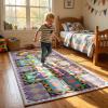 saihe Hopscotch Rug for Kids-Kids Rugs for Bedroom & playroom mat- Classroom Rug- 26"x59" Washable Play Mat with Non-Slip TPR Backing, 2 Bean Bags, Easy to Store, Intertek Certified, Indoor/Outdoor view 3
