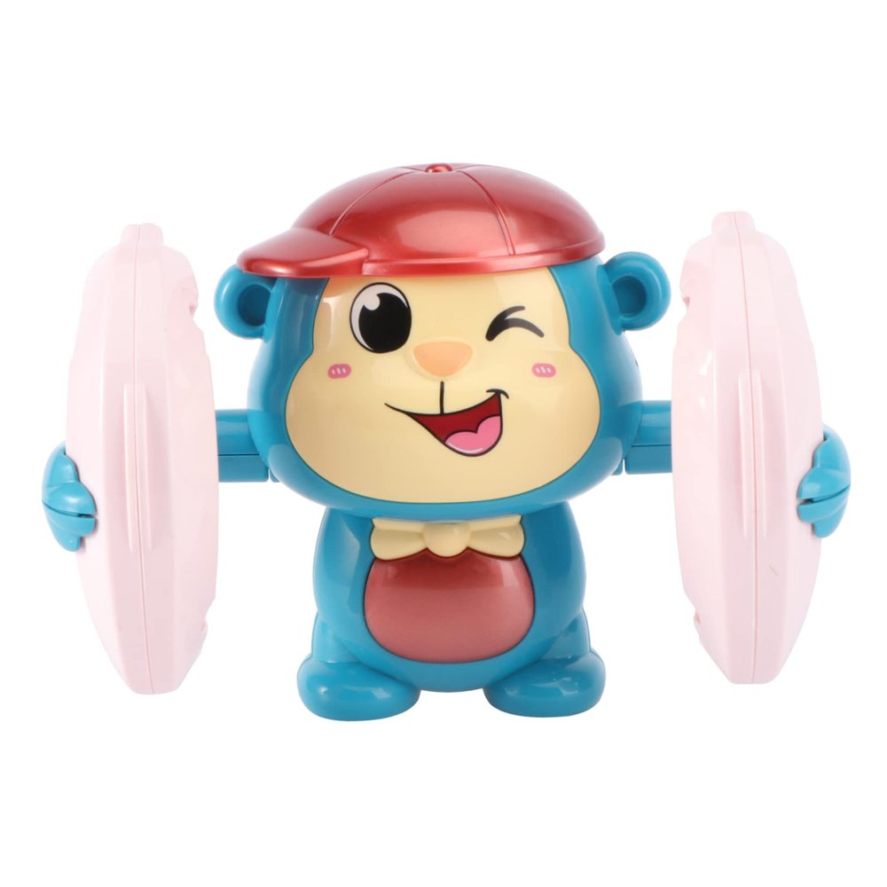DECHOUS Electric Tumbling Monkey Toy Dancing Singing and Crawling Plaything for Early Learning Fun and Exploration Blue-Green