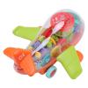 Alomejor Cartoon Electric Airplane Toy, Transparent Gear Plane Music Light Toy, Universal Rotation Simulation Aircraft Toy with 3 AA Batteries Operated for Children view 1