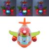 Alomejor Cartoon Electric Airplane Toy, Transparent Gear Plane Music Light Toy, Universal Rotation Simulation Aircraft Toy with 3 AA Batteries Operated for Children view 2