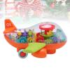 Alomejor Cartoon Electric Airplane Toy, Transparent Gear Plane Music Light Toy, Universal Rotation Simulation Aircraft Toy with 3 AA Batteries Operated for Children view 3