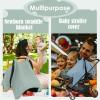 2 Pcs Baby Car Seat Cover, Breathable Muslin Cotton, Infant Windproof Canopy, Soft Baby Nursing Cover, Universal Fit Stroller Covers for Stroller Outdoor Boys & Girls, Must Have Baby Gift- Roman Green view 4