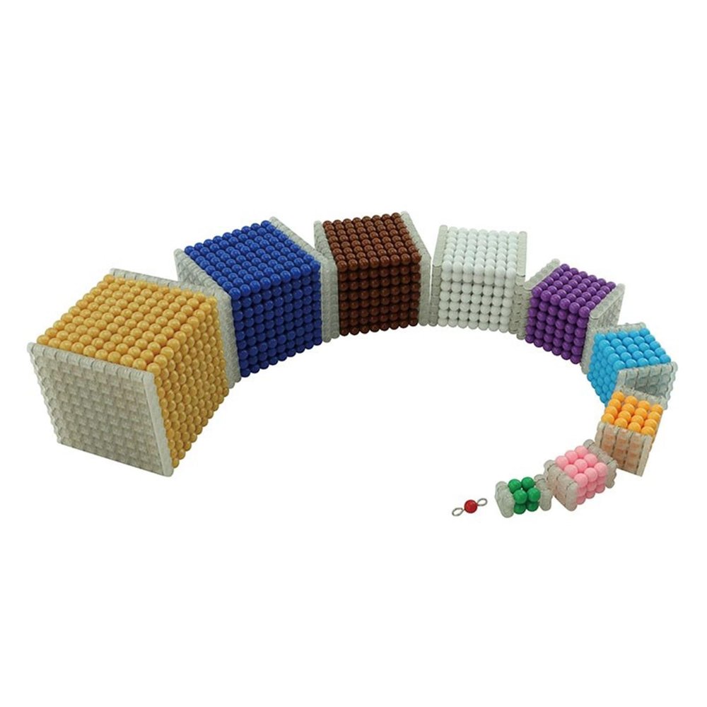 EUKVYQPX Montessori Assembled Decimal Beaded Cube, Assembled Teaching AIDS Model,Bead Tower