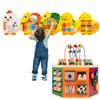 WOODMAM Montessori Wooden Activity Cube & Chick Wall Panel Set - 20 Learning Games for Toddlers view 1