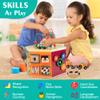WOODMAM Montessori Wooden Activity Cube & Chick Wall Panel Set - 20 Learning Games for Toddlers view 4