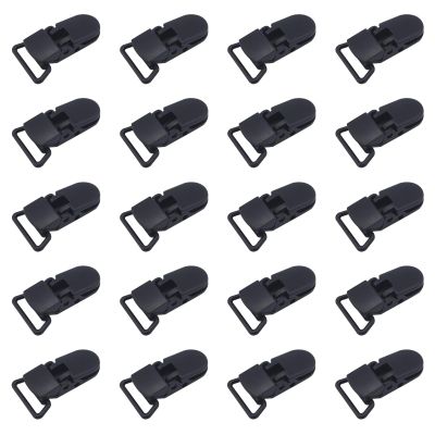 20-Pack Pacifier Clip Replacement Ends - BPA-Free Plastic Fasteners for DIY Baby Crafts, Sewing Bibs & Blankets Straps (3/4 Inch, Black)