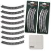 KATO N Scale 20-100 Unitrack R249-45 Curve Track (8 Pieces Total) + Track Cleaning Cloth 15x15cm  Snap-Together Rail Set for Smooth Layout and Easy Maintenance view 1