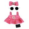 Doll Clothes 17cm Pink Outfits for Dolls Elegant Black Dress Hair Clips Glasses and Bag Exquisite Clothes Accessories Compatible with Doll(Style 5) view 1