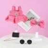 Doll Clothes 17cm Pink Outfits for Dolls Elegant Black Dress Hair Clips Glasses and Bag Exquisite Clothes Accessories Compatible with Doll(Style 5) view 3
