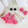 Doll Clothes 17cm Pink Outfits for Dolls Elegant Black Dress Hair Clips Glasses and Bag Exquisite Clothes Accessories Compatible with Doll(Style 5) view 4