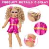 18 Inch Girl Doll Clothes and Makeup Accessories Playset, Included 2 Sets Doll Clothes, Gauze Skirt, Sunglasses, Belt, Stickers, Hair Clips, Bracelets, Eyeshadow, Lipstick, Blush (No Dolls and Shoes) view 3