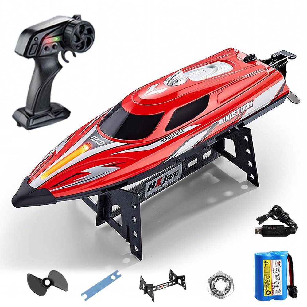 jaming 2.4Ghz RC Boat,25KPH Fast Speed RC Boat,14 inch Remote Control Boats for Kids and Adults, Waterproof Toy Boats for Lakes & Pools Gifts for Kids Boys (Red)