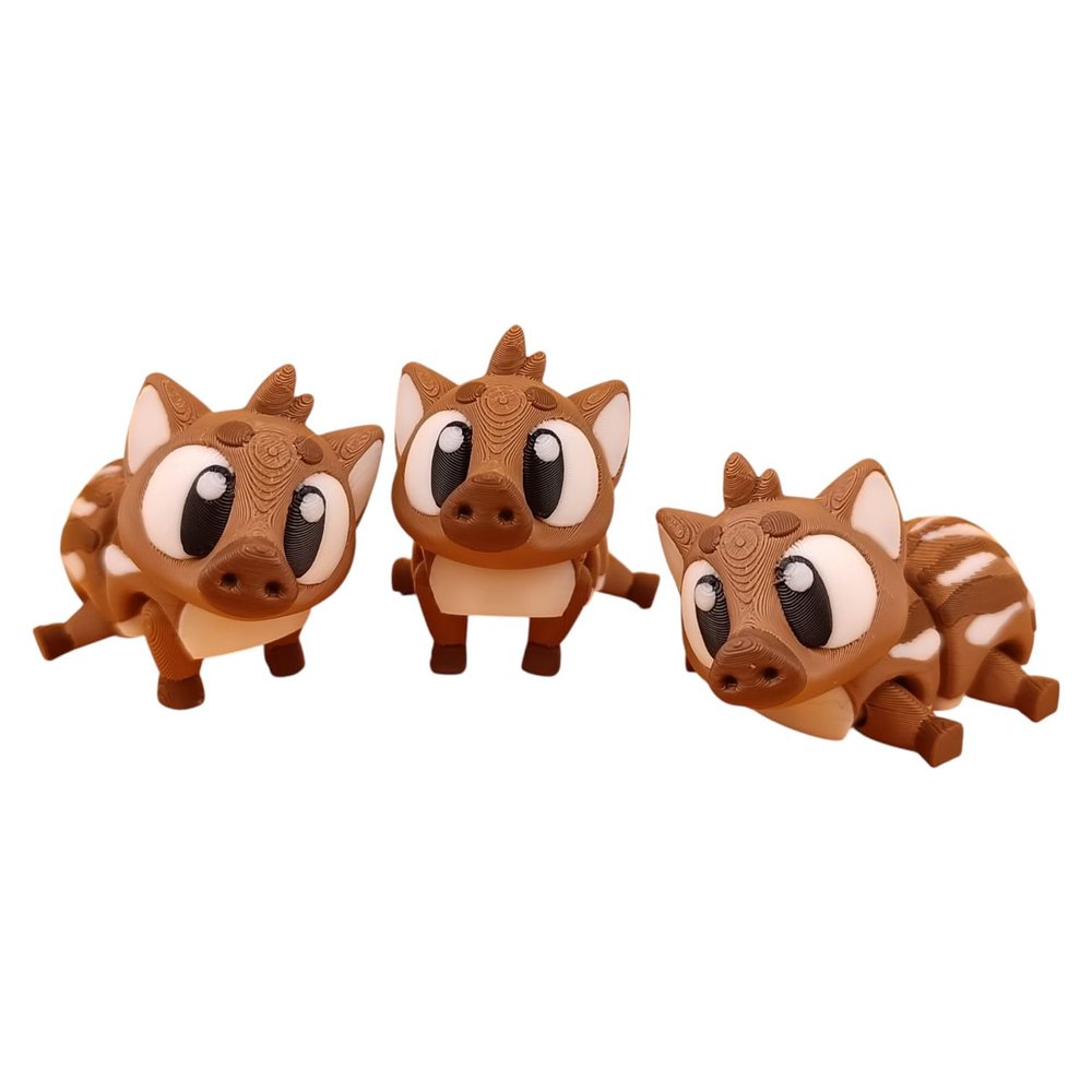 5-Pack of Mini Boar Figurines Collectible Figurines - Articulated Forest Animal Collectibles | Desk Decor | Pocket - 3D Printed in Canada