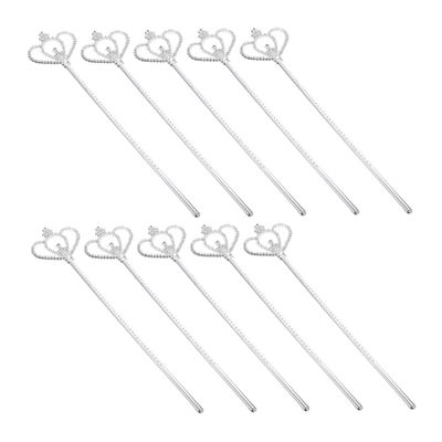 Kisangel 10pcs Flash Fairy Wands for Boys and Girls Glittery Plastic Princess Sticks for Dress-up Birthday Parties Design for Play