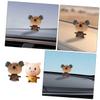 ABOOFAN 2pcs Car Dashboard Decor Cute Cartoon Animal Spring Toy with Car Freshener Pig and Ornament for Vehicle Interior Accessories Whimsical Design for All view 4