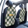 Green And White Checkered Car Seat Back Kick Protectors,2 Pack Kick Mats With Storage Pockets For Vehicles To Protect From Dirt Mud Scratches view 2