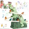 Dinosaur Climbing Slide Music Toy, Dinosaur Climbing Slides Toy, Electric Dinosaur Roller Coaster Toys with Lights and Music, Electric Race Track Game Fun Slide Roller Coaster Toys (A-01) view 2