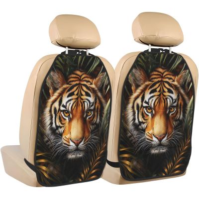 Tiger Car Seat Back Kick Protectors,2 Pack Kick Mats With Storage Pockets For Vehicles To Protect From Dirt Mud Scratches