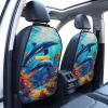 Two Dolphins Swimming Car Seat Back Kick Protectors,2 Pack Kick Mats With Storage Pockets For Vehicles To Protect From Dirt Mud Scratches view 2