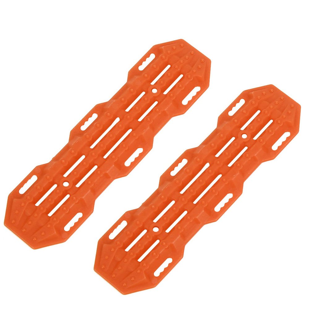 2Pcs RC Recovery Traction Boards for 1/10 Scale Crawler Cars Anti Skid Climbing Accessories for Axial SCX10 D90 Crawler Decoration Ideal for RC Hobbyists (Orange)