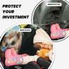 Cute Hedgehog Flower Car Seat Back Kick Protectors,2 Pack Kick Mats With Storage Pockets For Vehicles To Protect From Dirt Mud Scratches view 4