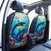 Dolphins Swimming Car Seat Back Kick Protectors,2 Pack Kick Mats With Storage Pockets For Vehicles To Protect From Dirt Mud Scratches view 2
