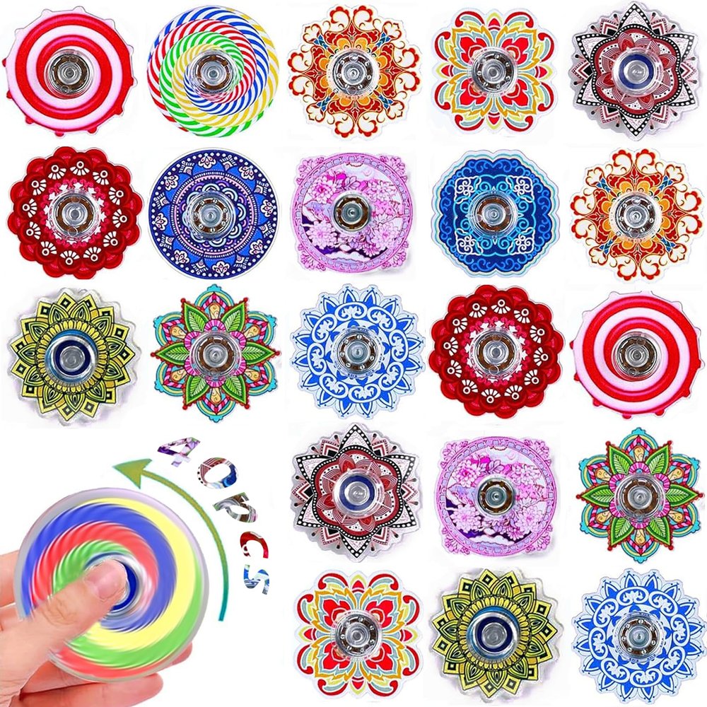 40 Pack Bohemian Fidget Spinner Toys Bulk, Mini Fidget Spinners for Kids Adults, Classroom Prizes, Party Favors, Sensory Fidget Toys