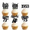 18pcs Black Glitter Dessert Cupcake Pick for Straight Outta 1953 Legend Since 1953 Theme Decor Supplies Men Happy 73rd Birthday Party Decoration view 1