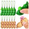12 PCS Squeeze Bean Peanuts Keychain, Pea Peanut Keychain Fidget Toys, Soybeans Peanuts Sensory Fidget Toys Gifts for Stress Relief, Keyring, Decoration, Party Toys Supplies view 1
