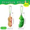 12 PCS Squeeze Bean Peanuts Keychain, Pea Peanut Keychain Fidget Toys, Soybeans Peanuts Sensory Fidget Toys Gifts for Stress Relief, Keyring, Decoration, Party Toys Supplies view 2
