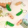 12 PCS Squeeze Bean Peanuts Keychain, Pea Peanut Keychain Fidget Toys, Soybeans Peanuts Sensory Fidget Toys Gifts for Stress Relief, Keyring, Decoration, Party Toys Supplies view 4