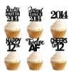 18pcs Black Glitter Dessert Cupcake Pick for Straight Outta 2014 Legend Since 2014 Theme Decor Supplies Boys Happy 12th Birthday Party Decoration view 1