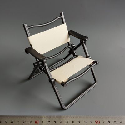 1/6 Scale Deck-Chair Folding Stool, Picnic Chair Miniature Dollhouse Scene Decoration Furniture Accessory, Miniature Recliner Model Toy Furnishing