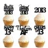 18pcs Black Glitter Dessert Cupcake Pick for Straight Outta 2013 Legend Since 2013 Theme Decor Supplies Boys Happy 13th Birthday Party Decoration view 1