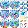 36PCS Summer Activities Crafts Bulk: Sea Animal Ocean Scene Paper Suncatchers, Under the Sea Party Fish Stickers DIY Kit School Classroom Decorations, Window Stained Glass Effect Art Supplies view 1