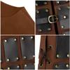 Medieval Steampunk Armor Vest, PU Leather with Brass Buckles and Rivets, Gothic Cosplay Costume, Brown and Black (Flaxen Brown) view 3