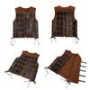 Medieval Steampunk Armor Vest, PU Leather with Brass Buckles and Rivets, Gothic Cosplay Costume, Brown and Black (Flaxen Brown) view 4