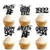 18pcs Black Glitter Dessert Cupcake Pick for Straight Outta 1932 Legend Since 1932 Theme Decor Supplies Men Happy 94th Birthday Party Decoration view 1