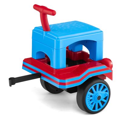 OLAKIDS Train Carriage for Kids, Ride on Train Trackless with Storage, Smooth Handle, Anti-Tipping Device Gift for Toddlers Boys Girls