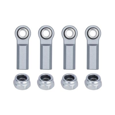1/10 RC Car Ball Joint,4pcs M4 Chassis Link Steering Rod Ends - Straight/Bend Rod Ends for 1/10 RC Crawler (SCX10, TRX4, Capra, VS4-10, Wraith) (Straight 7mm Titanium)