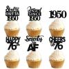 18pcs Black Glitter Dessert Cupcake Pick for Straight Outta 1950 Legend Since 1950 Theme Decor Supplies Men Happy 76th Birthday Party Decoration view 1